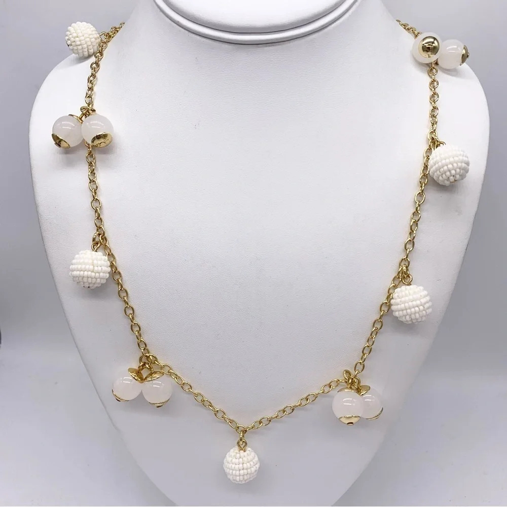 J. Crew White Beaded Necklace